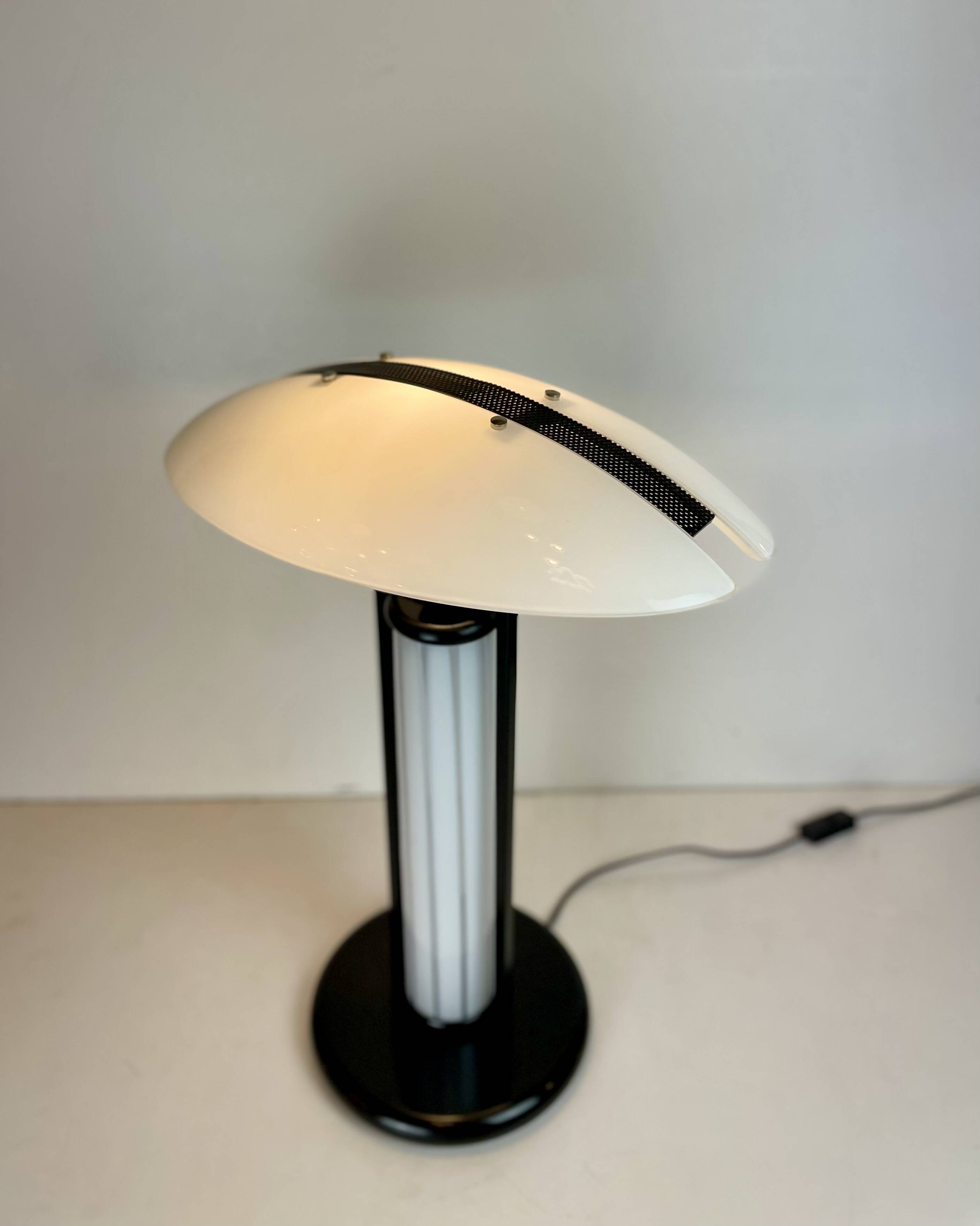 Post-Modern B&W Murano Table Lamps, 1980s