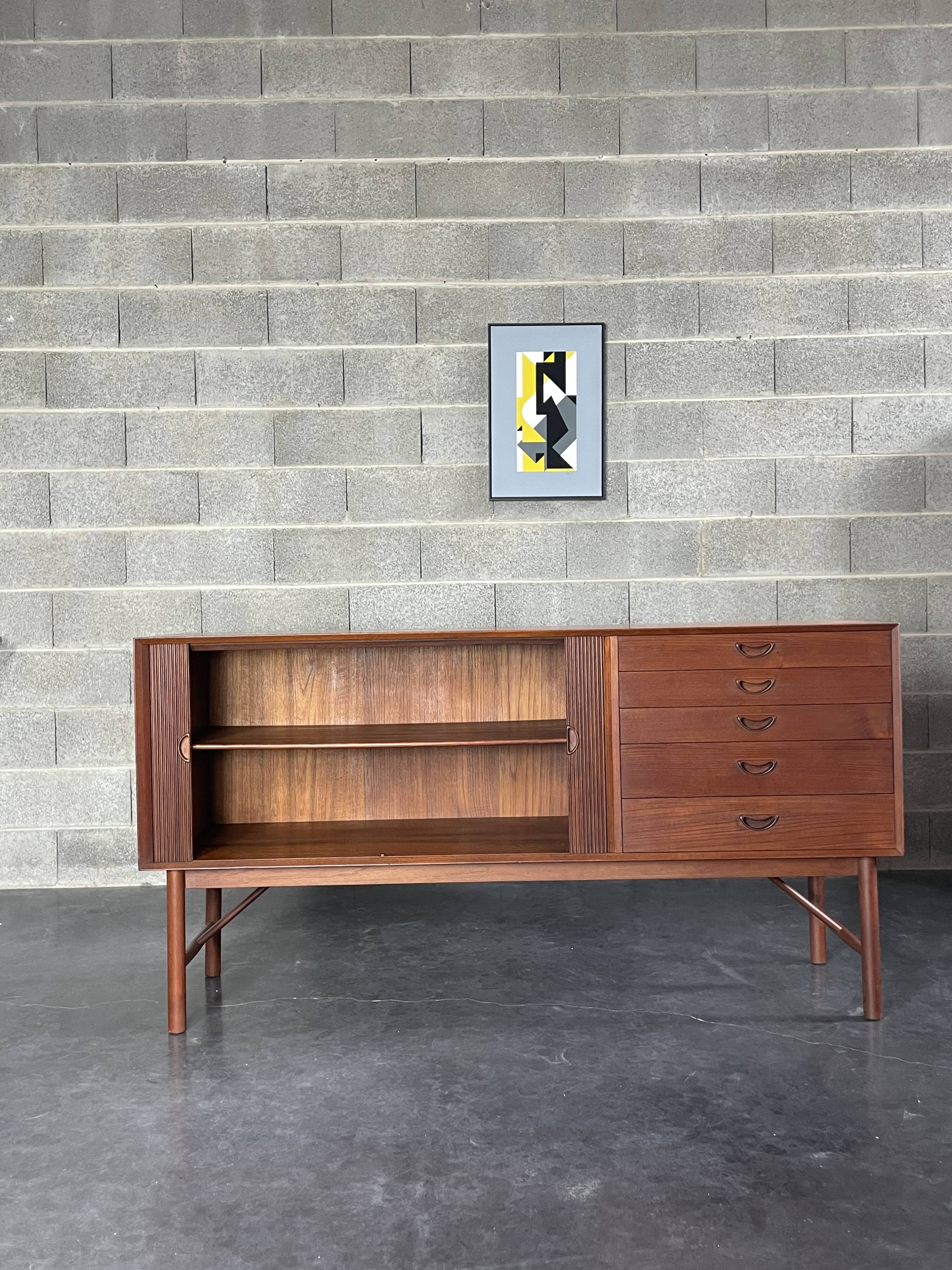 Danish Tambour Door Sideboard by Hvidt & Molgaard 50s