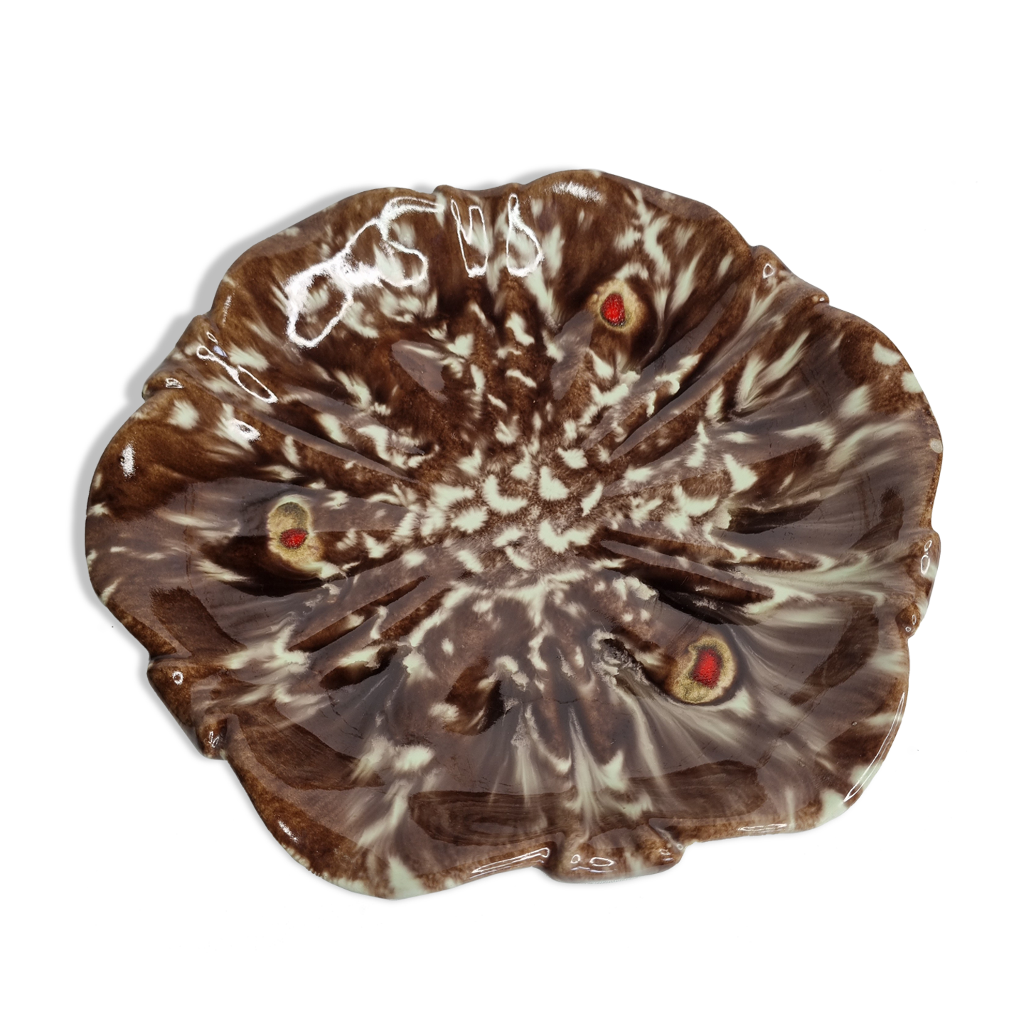 Enamelled ceramic fruit cup, Germany, 28 cm