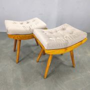 Mid Century Solid Maple Footstools with Curved Frames, 1960s