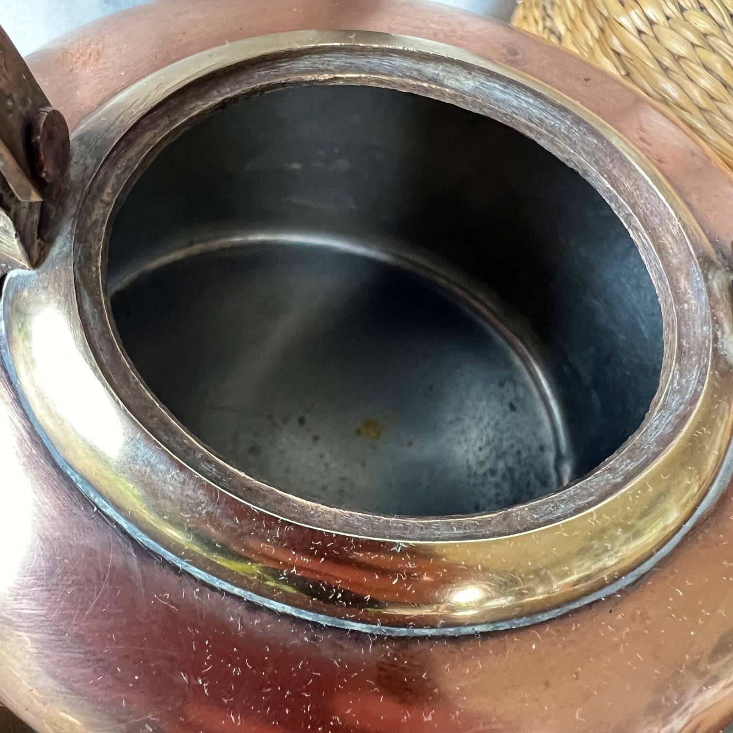 Small copper and brass teapot