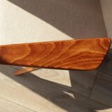 Vintage Lounge Chair Beige Wool Upholstery