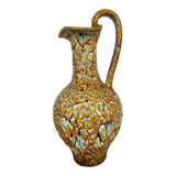 Vallauris style pitcher vase with honey enamel 1960/1970