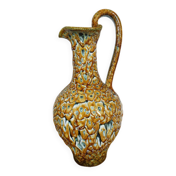 Vallauris style pitcher vase with honey enamel 1960/1970