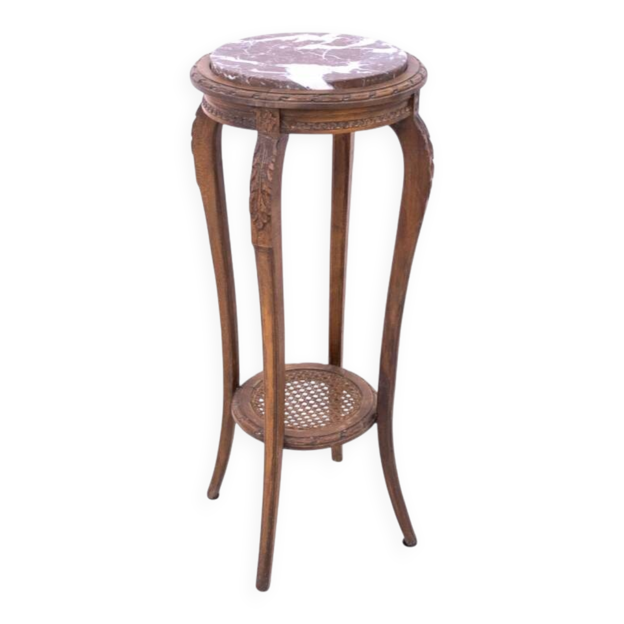 Table/flower stand with marble top, France, circa 1920.