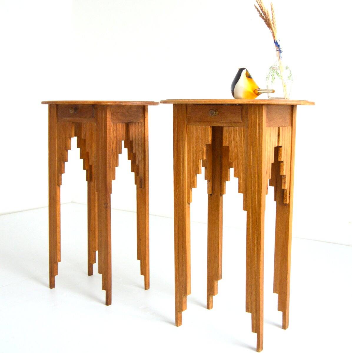 Pair of Art Deco bedside tables / Consoles 1930