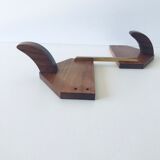 Patère in wood and brass