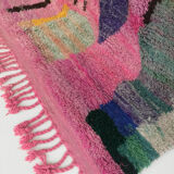Moroccan Berber carpet Boujaad pink with colorful patterns 304x201cm