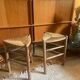 Pair of vintage oak tripod stools