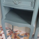 Pair of bedside tables revisited in blue