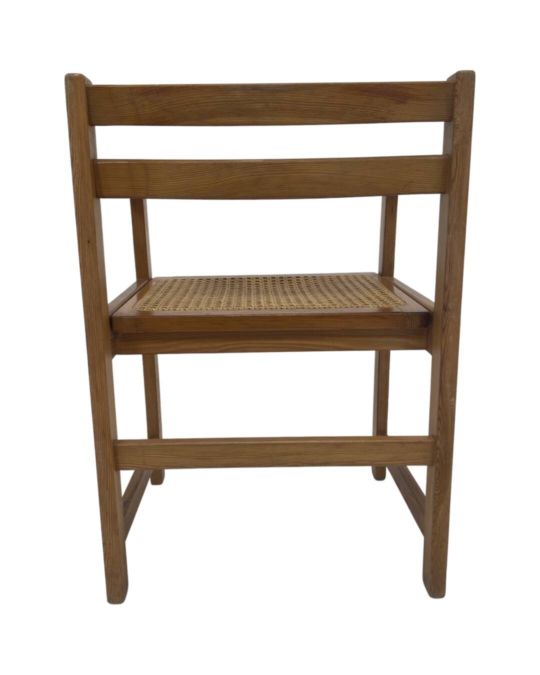 Vintage chair in webbing and pinewood from the 70s minimalist design