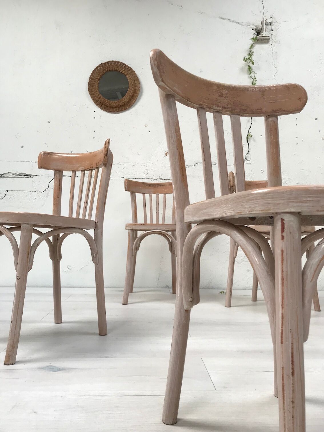 Suite of six bistro chairs