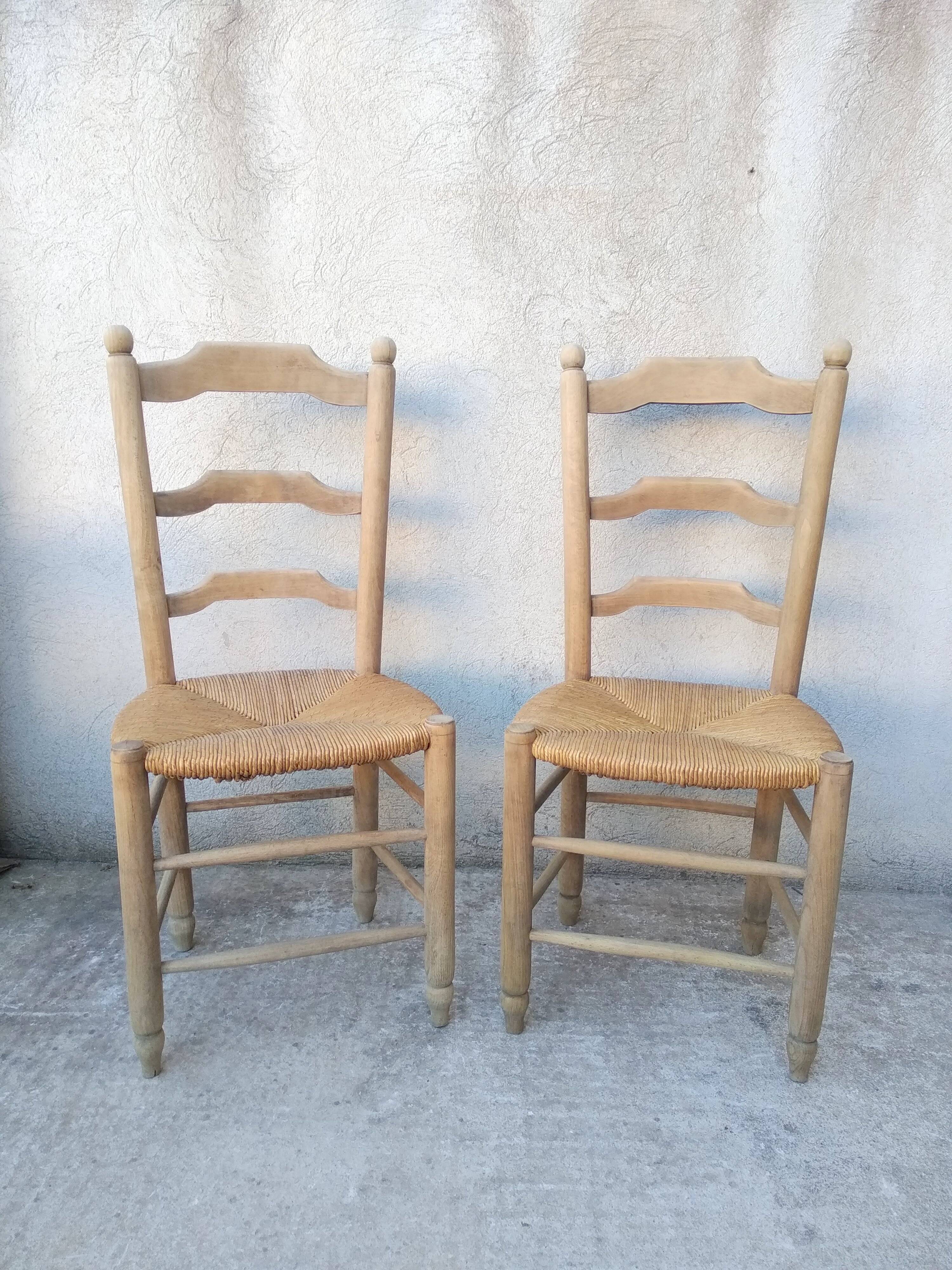 2 vintage straw chairs