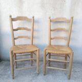 2 vintage straw chairs