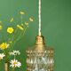 Vintage amber glass suspension globe