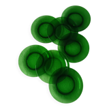 7 green tempered glass dessert plates vereco vintage