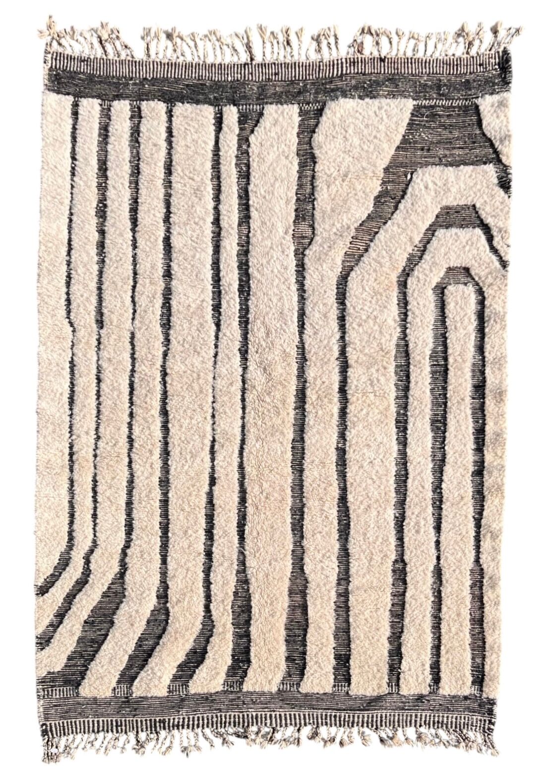 Mrirt Edition - Custom Mrirt Moroccan Rug – Black and White Design