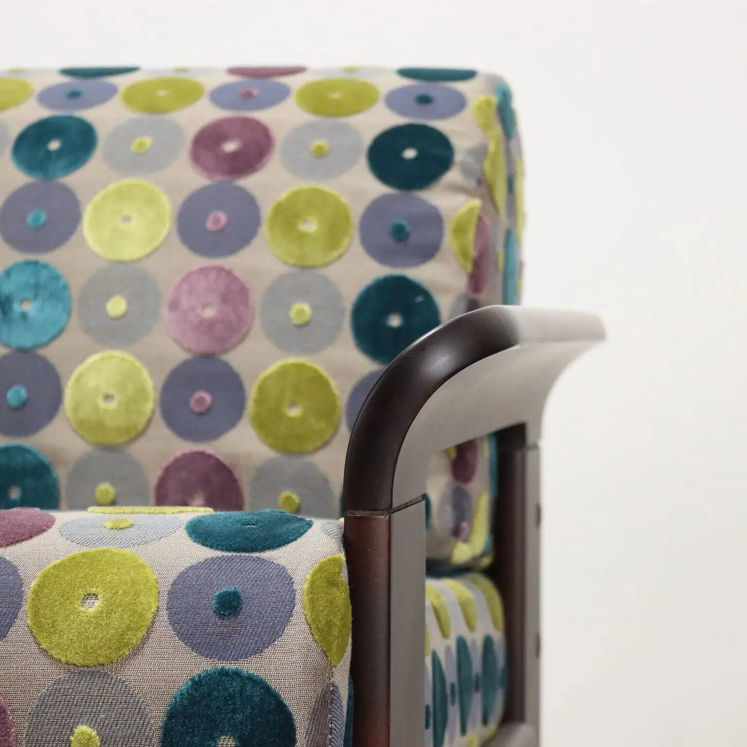 Vintage armchair in beech and fabric, Italy, 1970s