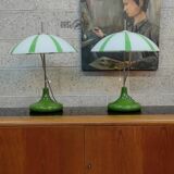 Pair of opaline lamp Space age Czech 1970