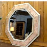 Miroir octogonal travertin années 70