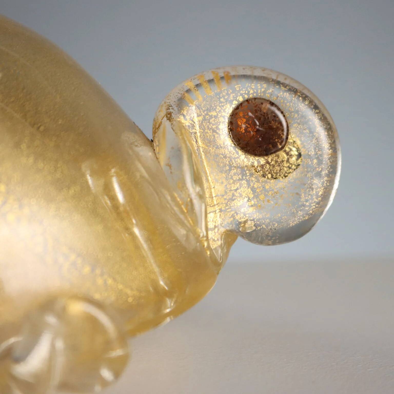 Cendrier en verre en forme de tortue, fabrication Murano, vintage XXe siècle