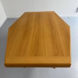 Antique octagonal solid wood extendable table, Girsberger design