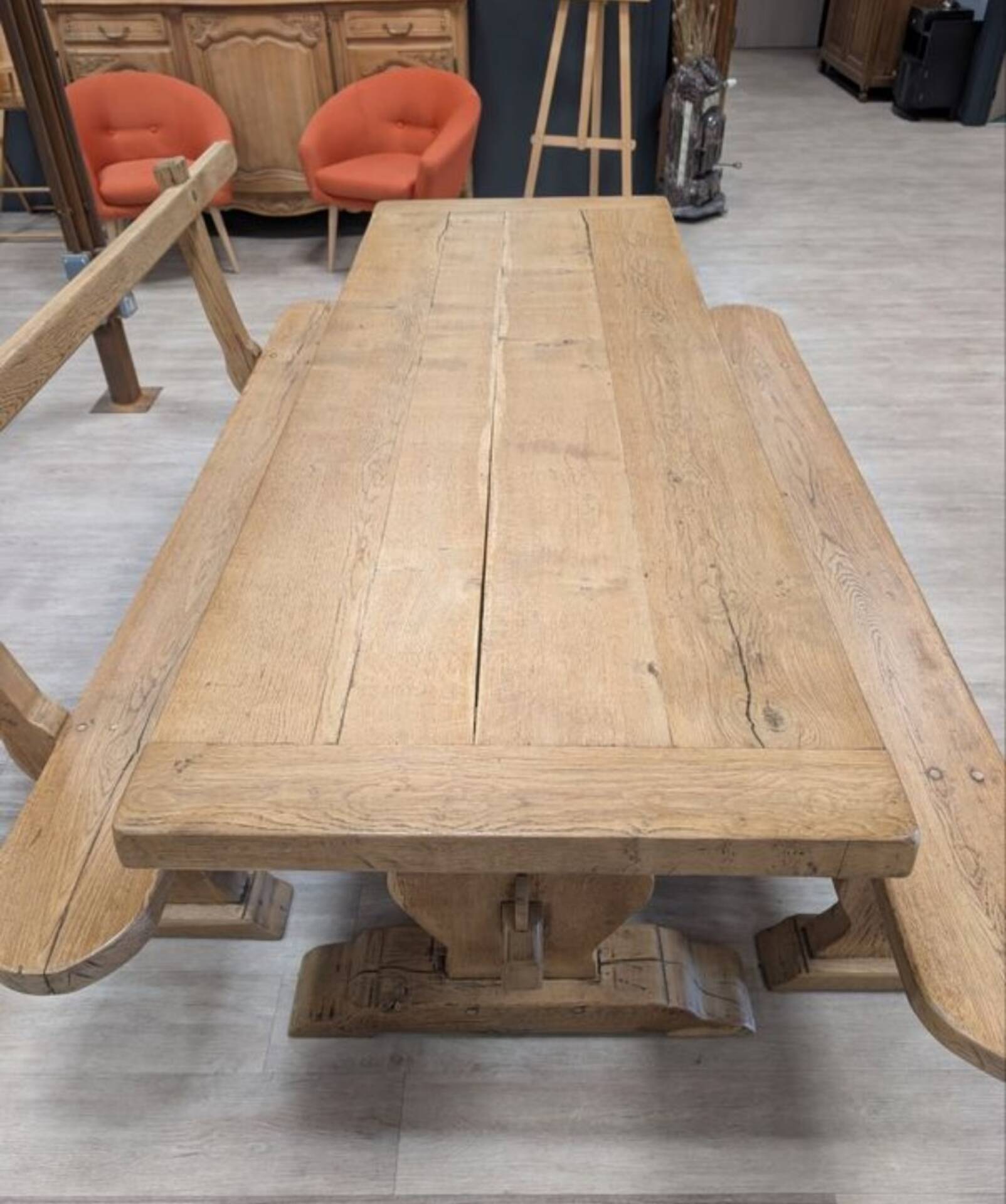Monastery table with its custom benches.