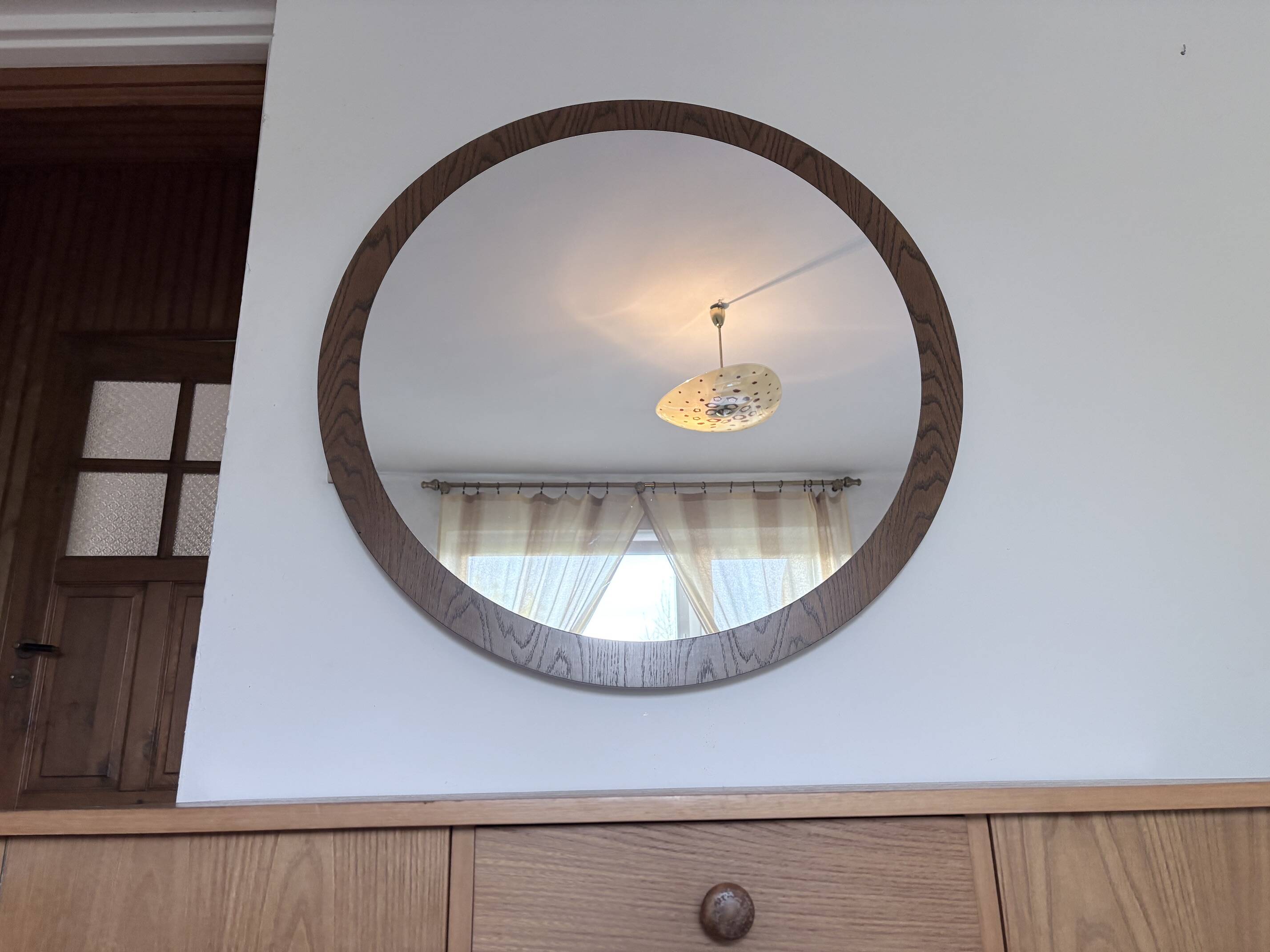 Miroir scandinave XL, 94 cm, années 1960