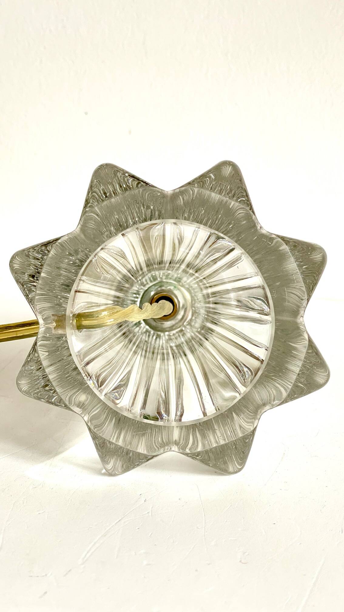 Art deco crystal star lamp base
