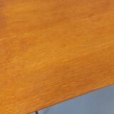 Pierre Paulin vintage modernist desk in oak wood and black metal