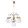 Mid-Century Chandelier in Brass and Opaline Glass, Czech, 1950s