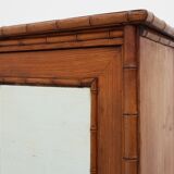 Armoire d'apothicaire en imitation bambou avec miroir et tiroir, France années 1900