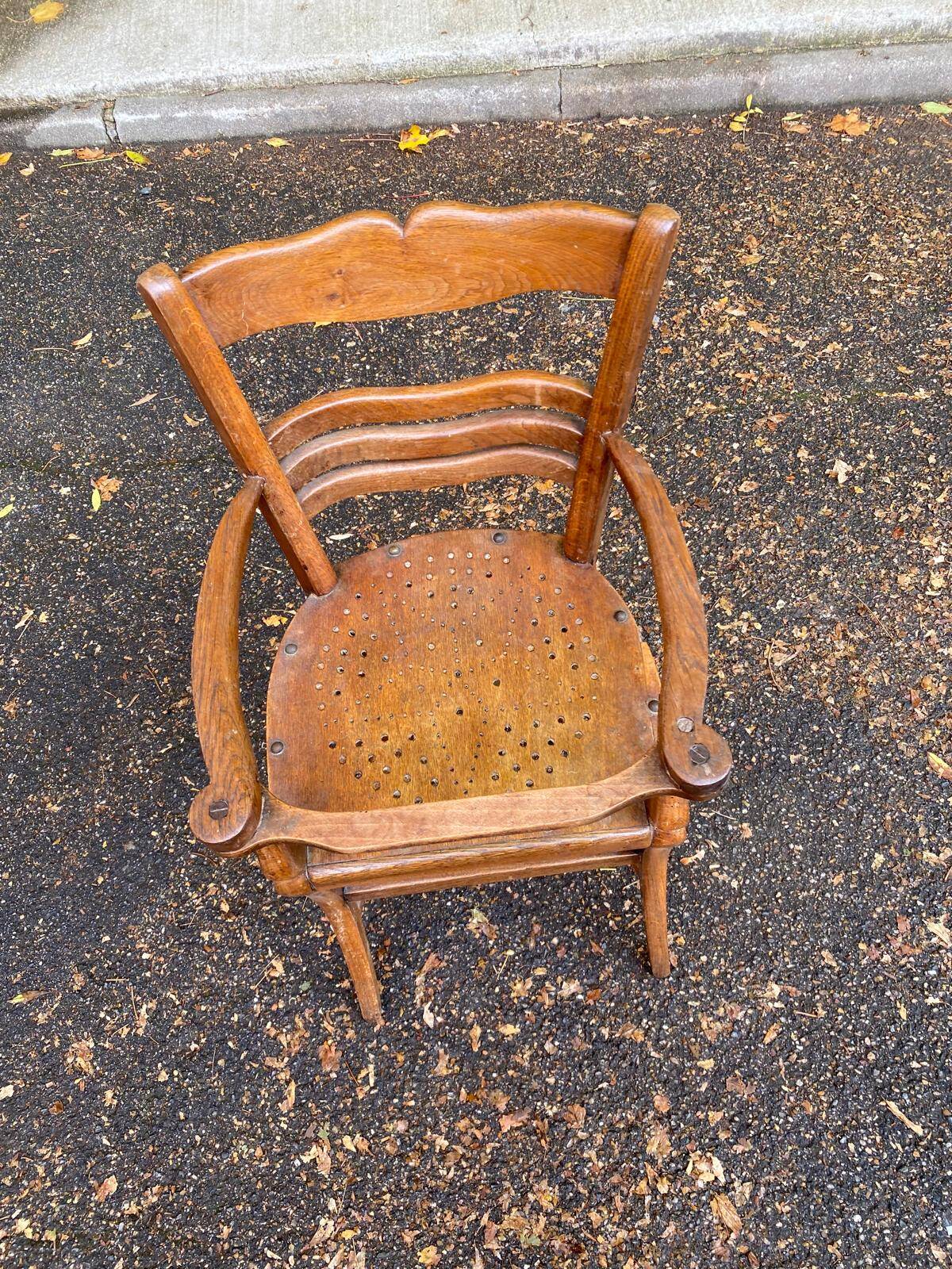 19th century children's high chair in solid wood