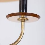 Vintage 1950s Italian-design brass and pink glass chandelier