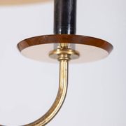 Vintage 1950s Italian-design brass and pink glass chandelier