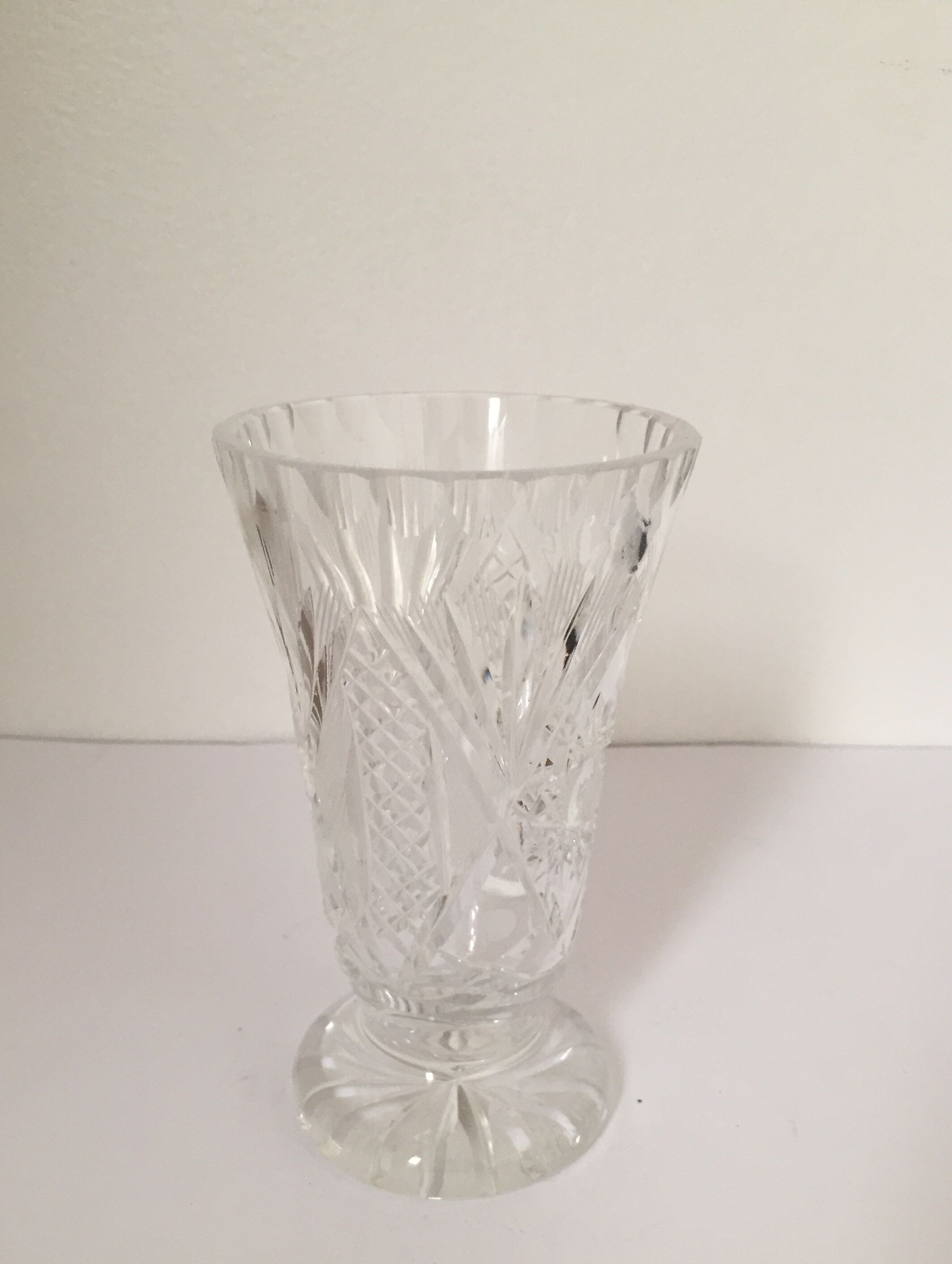Cut crystal vase