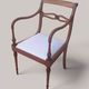 Directoire style armchair in solid wood – Openwork back/rest and sabre legs