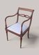 Directoire style armchair in solid wood – Openwork back/rest and sabre legs