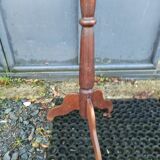 Braided chestnut harness small round side table on console tripod