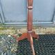 Braided chestnut harness small round side table on console tripod