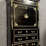 Secretary in black lacquered wood and gilded bronze
