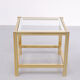 Hollywood regency brass side mirror side table, 1970s