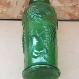 Old green molded glass vase vintage grape cluster decor