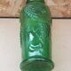 Old green molded glass vase vintage grape cluster decor