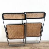 Pair of folding cane chairs