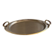 Vintage Stainless Steel Serving Tray With Gold Plated Handles