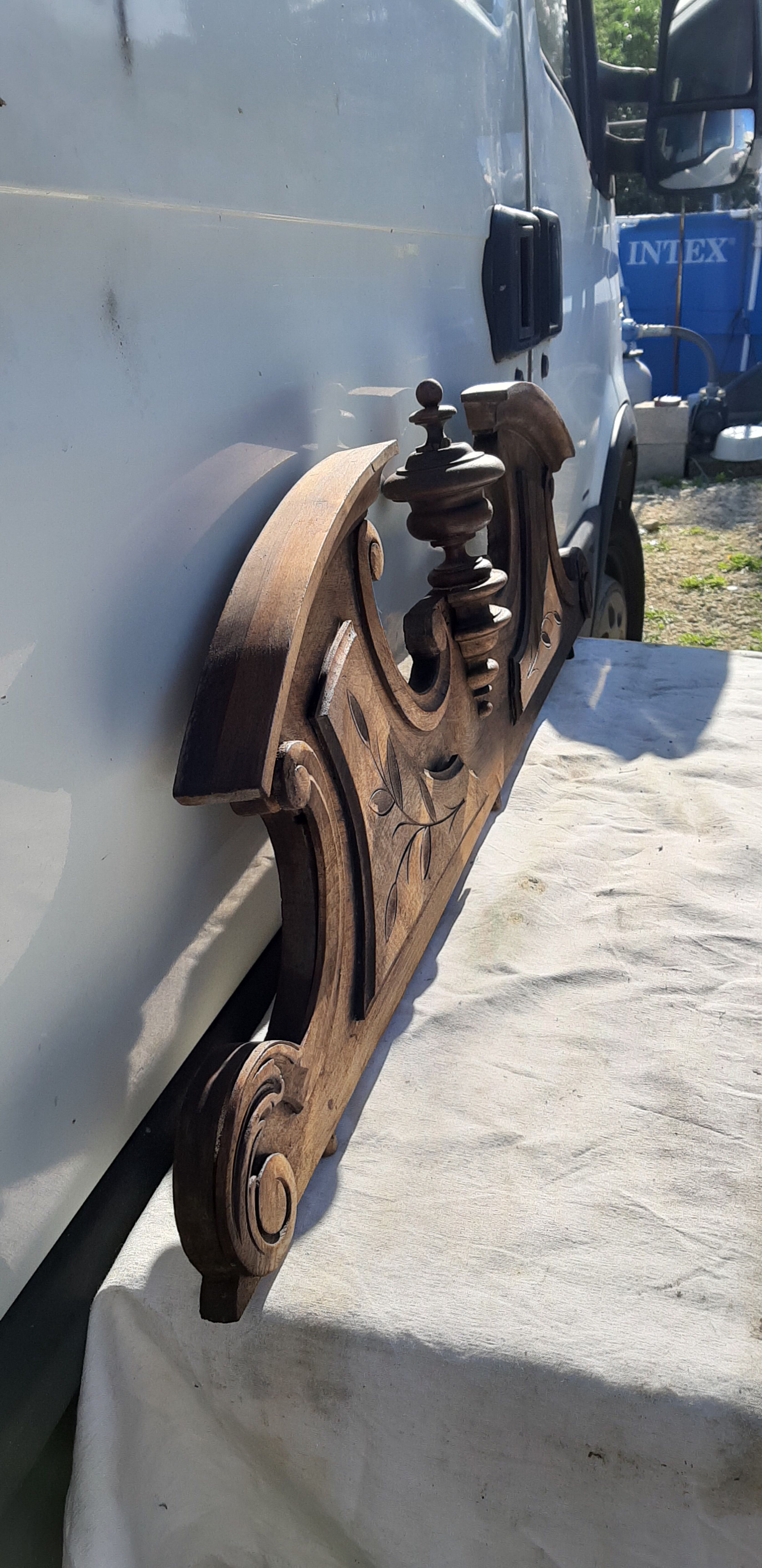 Wood decoration pediment