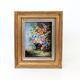 Antique oil painting, bouquet of peonies, ornate gilded frame
