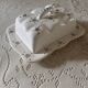 Handcrafted floral earthenware butter dish from the 1970s – Artisan production