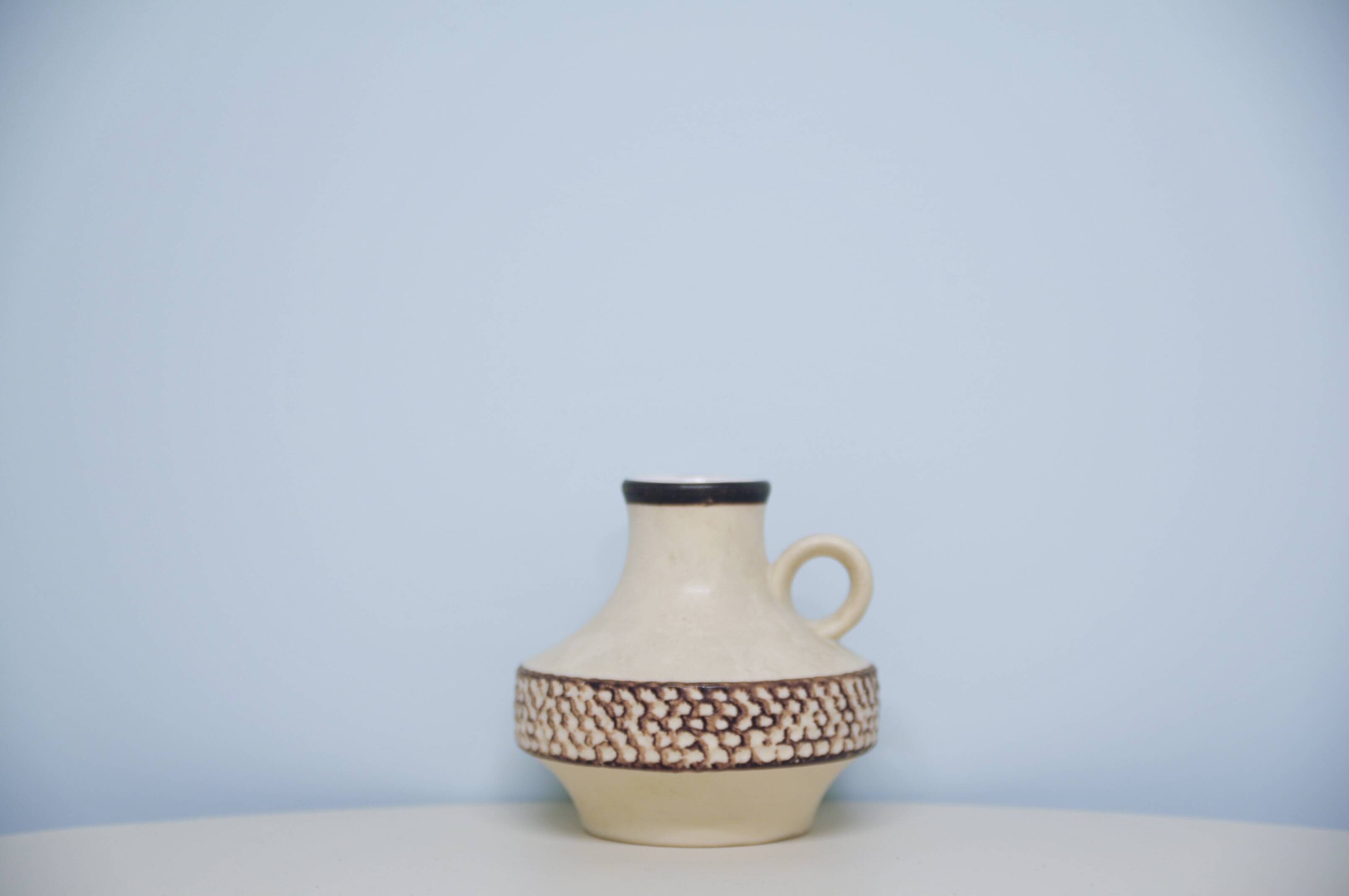 vintage beige jug vase West Germany Steuler